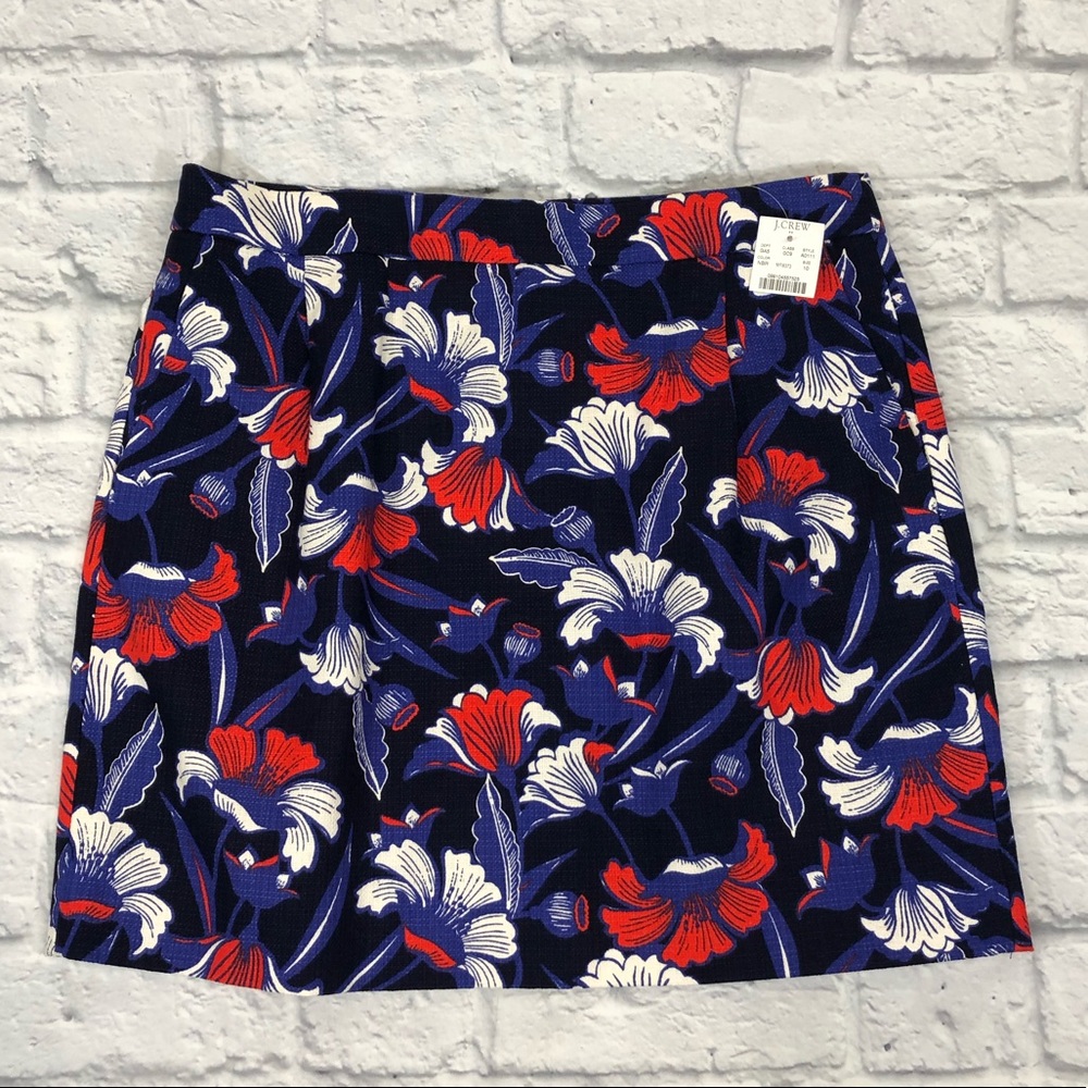 J.Crew factory floral skirt.  Purple Red. New!  Lined. Size 10